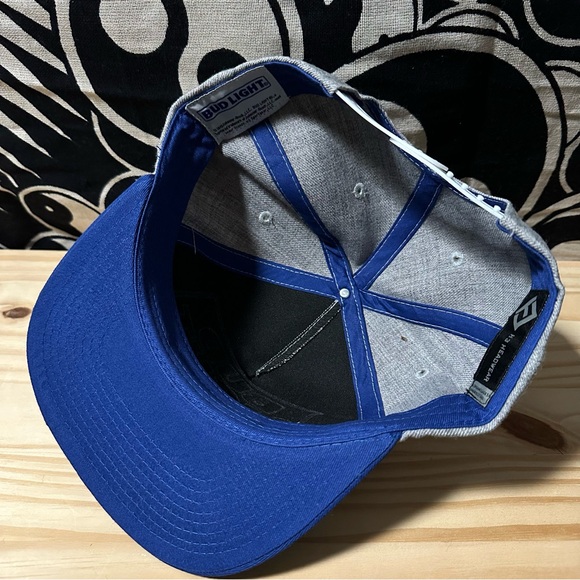 Bud Light Beer Grey Blue Snap Back Hat - Picture 2 of 3